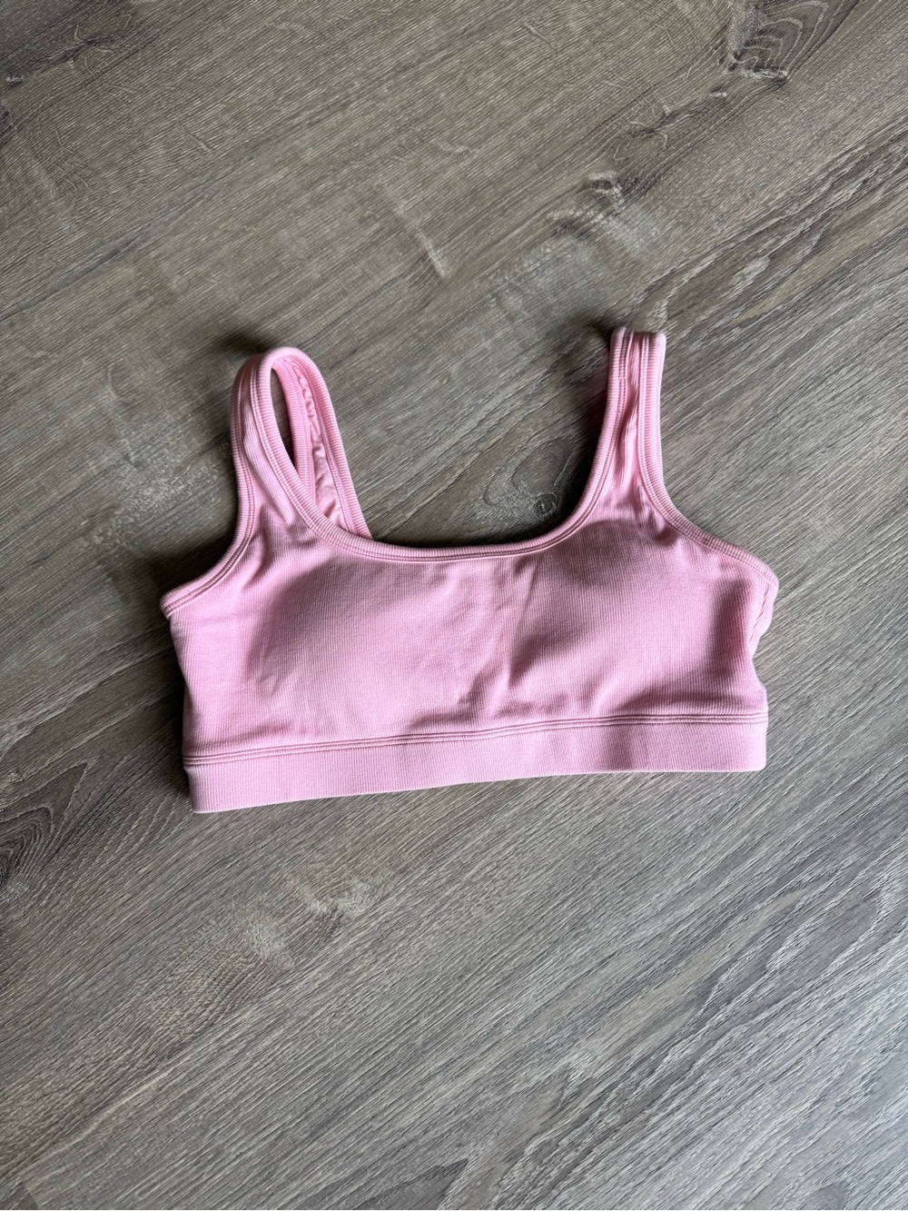 Powder pink ribbed lounge bra